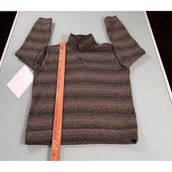 Eddie Bauer Quarter Snap Pullover Fleece Mens M High Collar Heathered Mid weight - Picture 8 of 11